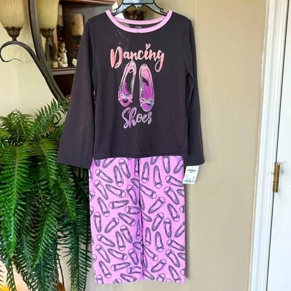 Brand New OshKosh B’Gosh 2-Piece Pajamas Set Ballerina Ballet Dance Fleece Pants